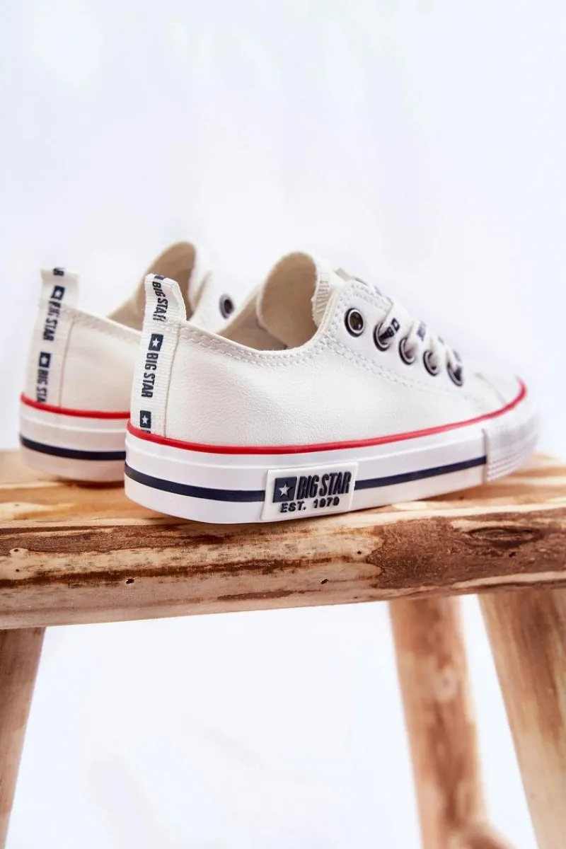 Chłopięce|Dziewczęce>Big Star Shoes Dziecięce Skórzane Trampki BIG STAR KK374042 Białe
