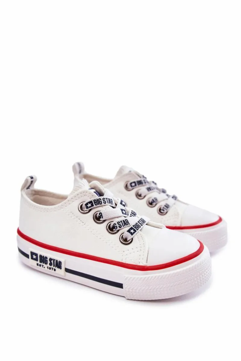 Chłopięce|Dziewczęce>Big Star Shoes Dziecięce Skórzane Trampki BIG STAR KK374042 Białe