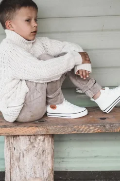 Best Boto Dziecięce Skórzane Trampki Na Rzep Białe Bruni