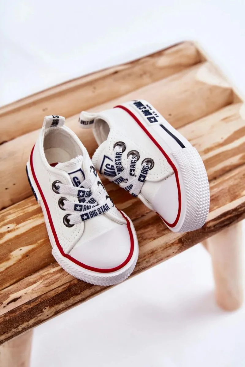 Chłopięce|Dziewczęce>Big Star Shoes Dziecięce Skórzane Trampki BIG STAR KK374040 Białe Biały