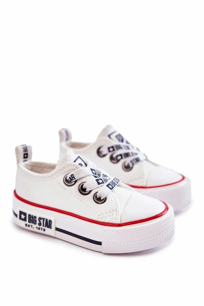 Chłopięce|Dziewczęce>Big Star Shoes Dziecięce Skórzane Trampki BIG STAR KK374040 Białe Biały