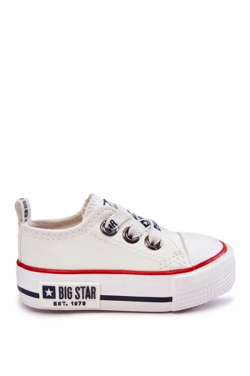 Chłopięce|Dziewczęce>Big Star Shoes Dziecięce Skórzane Trampki BIG STAR KK374040 Białe Biały