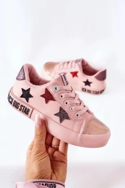 Best Dziecięce Skórzane Trampki BIG STAR II374033 Różowe Dzieci Chłopięce|Dziewczęce