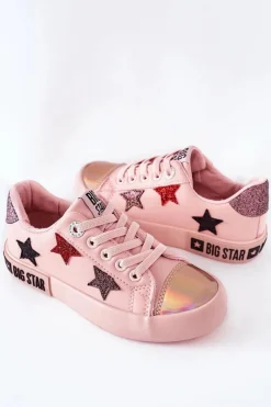 Best Dziecięce Skórzane Trampki BIG STAR II374033 Różowe Dzieci Chłopięce|Dziewczęce