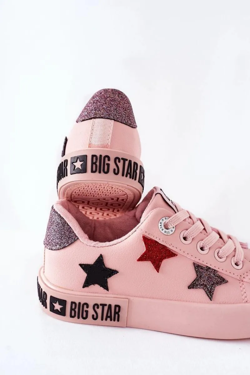 Best Dziecięce Skórzane Trampki BIG STAR II374033 Różowe Dzieci Chłopięce|Dziewczęce