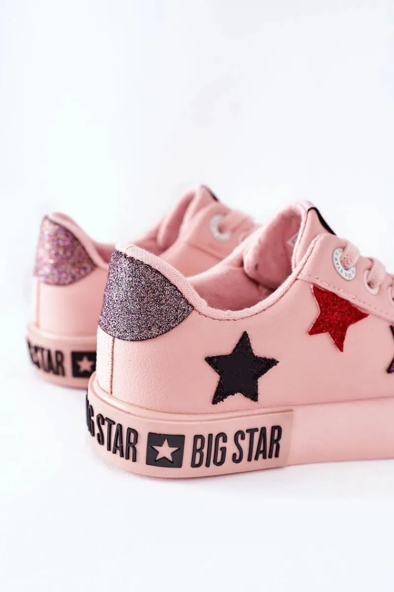 Best Dziecięce Skórzane Trampki BIG STAR II374033 Różowe Dzieci Chłopięce|Dziewczęce