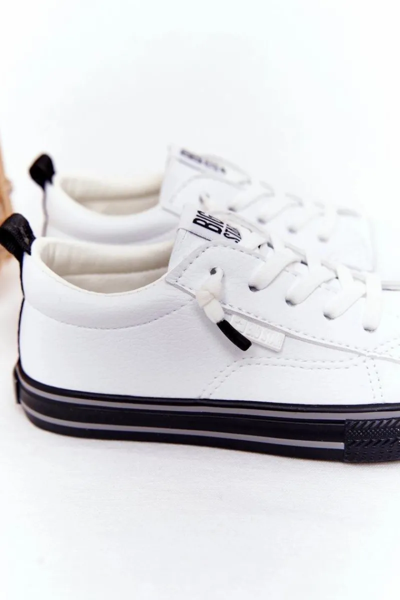 Online Dziecięce Skórzane Trampki BIG STAR HH374037 Białe Dzieci Chłopięce|Dziewczęce