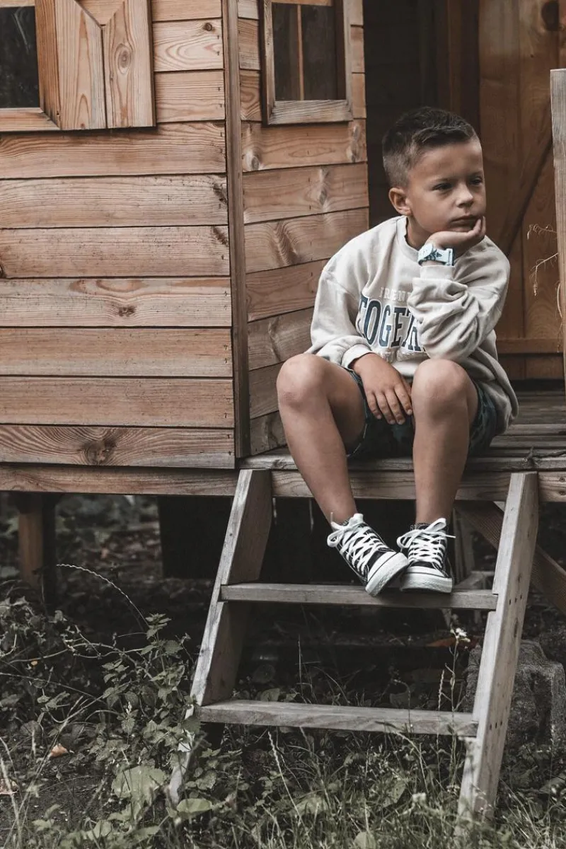 Best Boto Dziecięce Skórzane Wysokie Trampki Czarno-Białe Marney Czarny