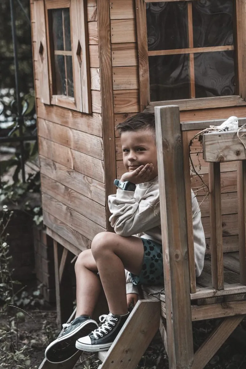 Best Boto Dziecięce Skórzane Wysokie Trampki Czarno-Białe Marney Czarny