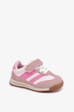 New Boto Dziecięce Sneakersy Buty Sportowe Na Rzep Różowe Viona Różowy