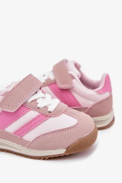 New Boto Dziecięce Sneakersy Buty Sportowe Na Rzep Różowe Viona Różowy