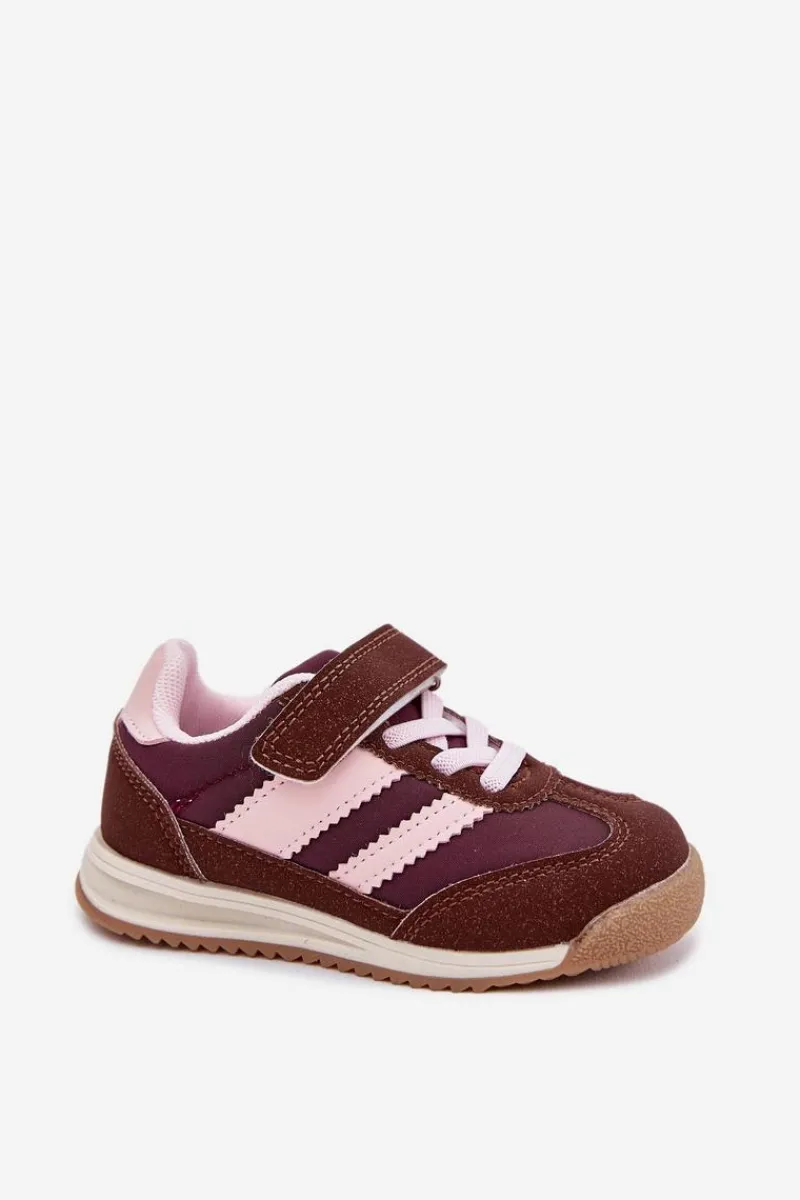 Hot Boto Dziecięce Sneakersy Buty Sportowe Na Rzep Brązowe Viona