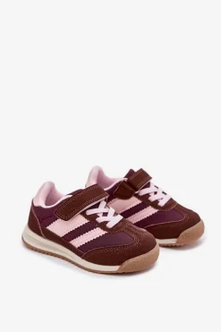 Hot Boto Dziecięce Sneakersy Buty Sportowe Na Rzep Brązowe Viona