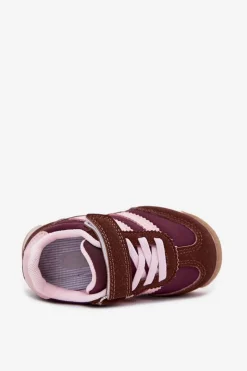 Hot Boto Dziecięce Sneakersy Buty Sportowe Na Rzep Brązowe Viona