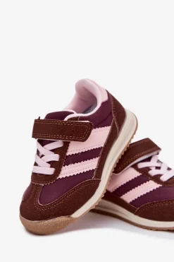 Hot Boto Dziecięce Sneakersy Buty Sportowe Na Rzep Brązowe Viona