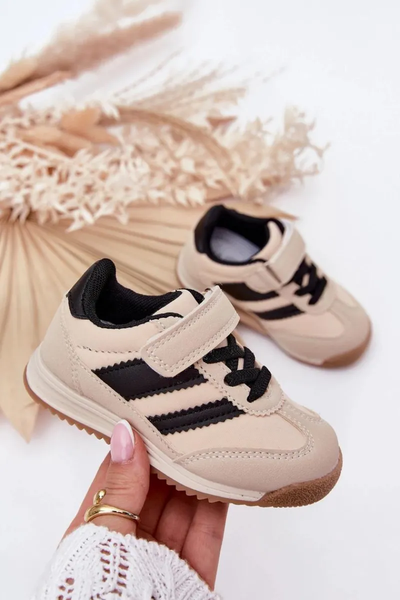 Hot Dziecięce Sneakersy Buty Sportowe Na Rzep Beżowe Viona Dzieci Chłopięce|Dziewczęce