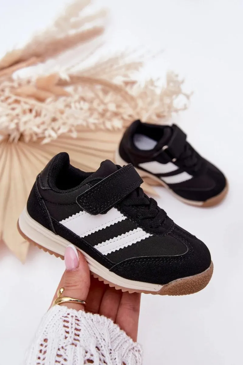 New Boto Dziecięce Sneakersy Buty Sportowe Na Rzep Czarne Viona Czarny