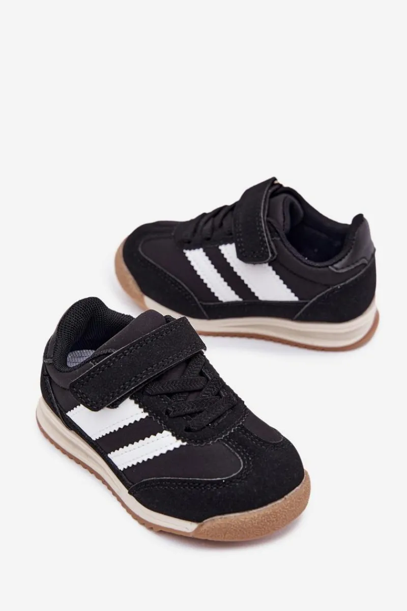 New Boto Dziecięce Sneakersy Buty Sportowe Na Rzep Czarne Viona Czarny