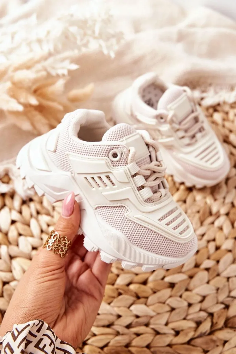 Dziewczęce>Boto Dziecięce Sneakersy Jasno Beżowe Freak Out