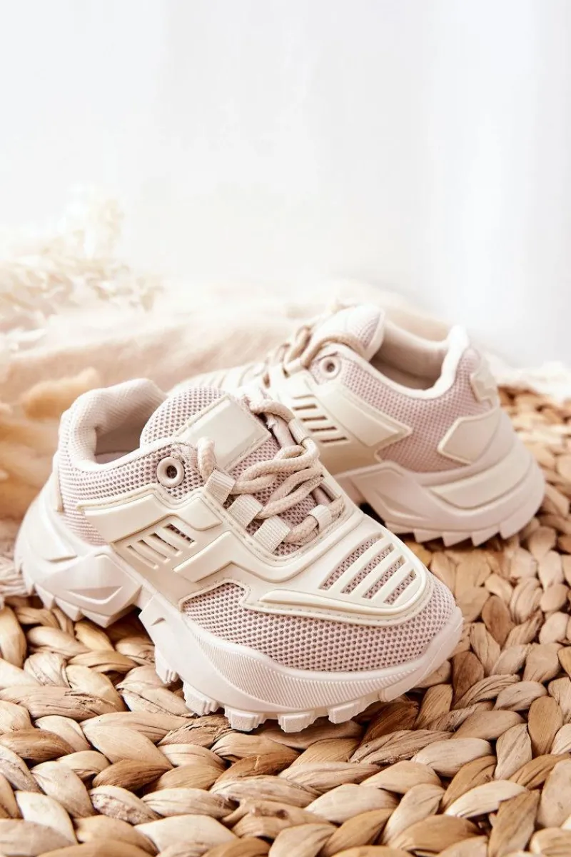 Dziewczęce>Boto Dziecięce Sneakersy Jasno Beżowe Freak Out