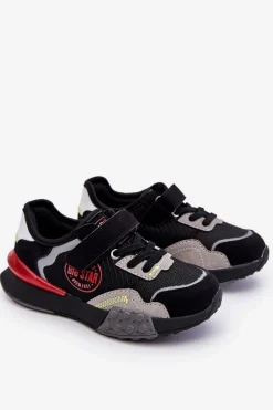 Hot Big Star Shoes Dziecięce Sneakersy Memory Foam System Big Star LL374224 Czarne Czarny
