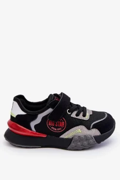 Hot Big Star Shoes Dziecięce Sneakersy Memory Foam System Big Star LL374224 Czarne Czarny