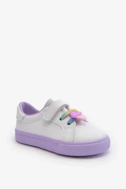 Chłopięce|Dziewczęce>Boto Dziecięce Sneakersy Trampki Z Przypinką Biało-Fioletowe Pennyn Fioletowy