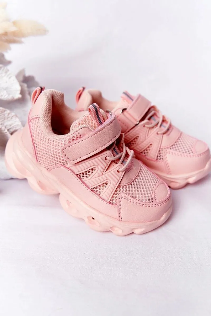 Dziewczęce>Boto Dziecięce Sneakersy Ze Świecącą Podeszwą LED Różowe So Cool!