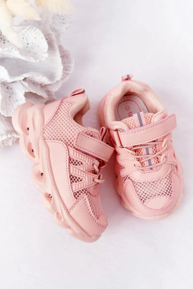 Dziewczęce>Boto Dziecięce Sneakersy Ze Świecącą Podeszwą LED Różowe So Cool!