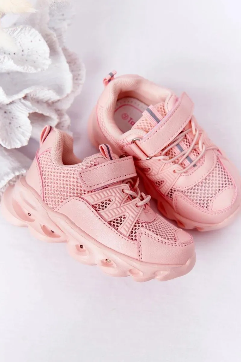 Dziewczęce>Boto Dziecięce Sneakersy Ze Świecącą Podeszwą LED Różowe So Cool!