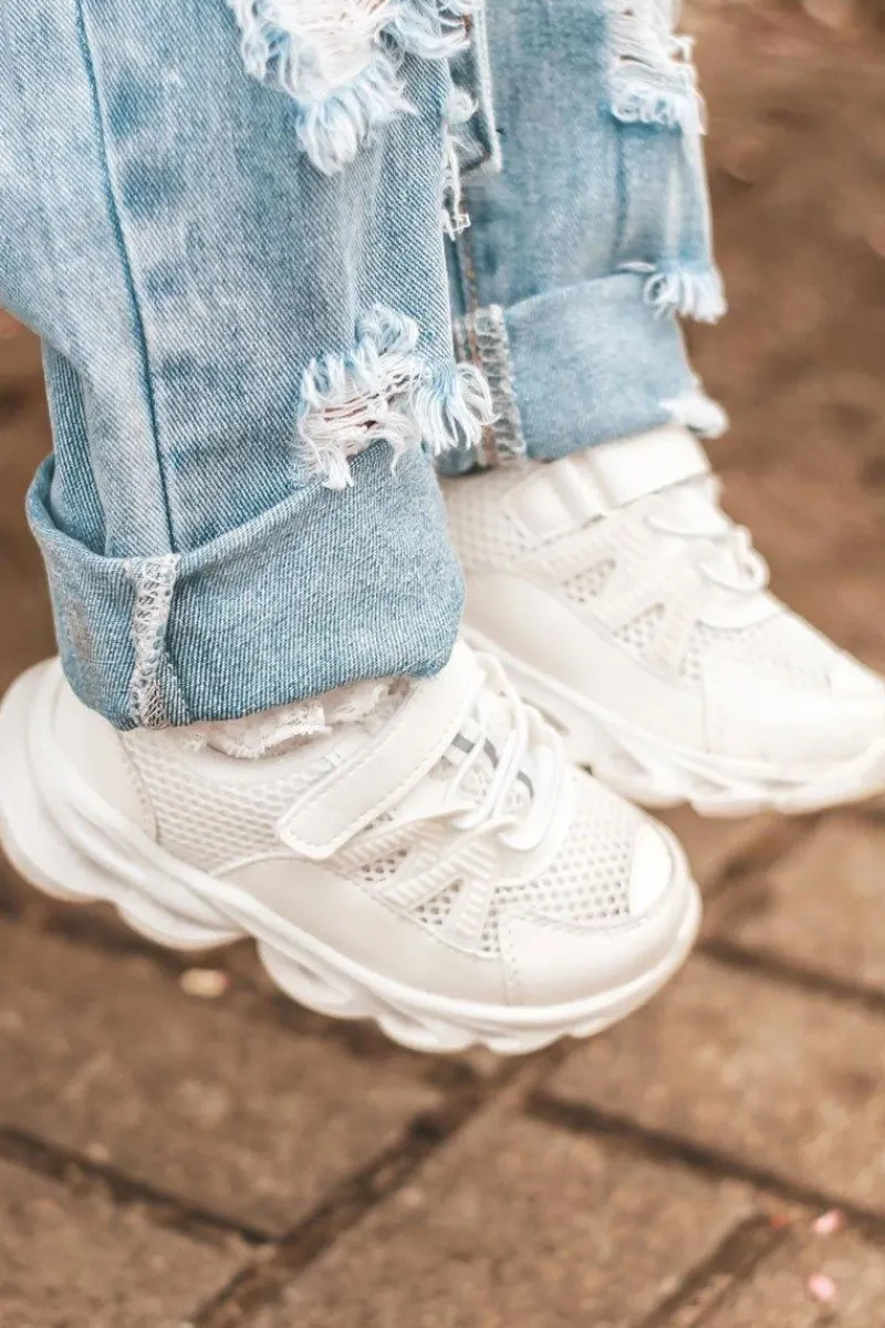 Boto Dziecięce Sneakersy Ze Świecącą Podeszwą LED Białe So Cool!