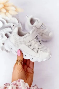 Boto Dziecięce Sneakersy Ze Świecącą Podeszwą LED Białe So Cool!
