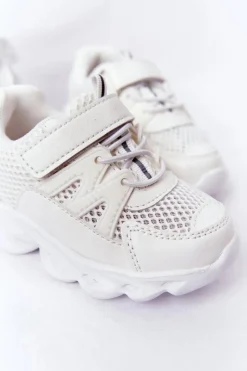 Boto Dziecięce Sneakersy Ze Świecącą Podeszwą LED Białe So Cool!