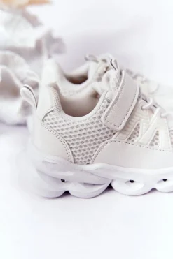 Boto Dziecięce Sneakersy Ze Świecącą Podeszwą LED Białe So Cool!