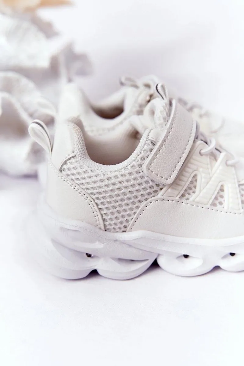 Boto Dziecięce Sneakersy Ze Świecącą Podeszwą LED Białe So Cool!