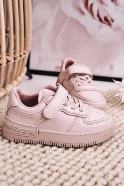 Clearance Boto Dziecięce Sportowe Buty Na Rzep Różowe Airy