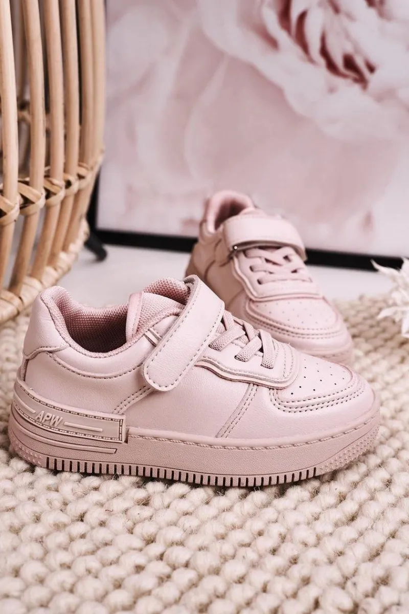 Clearance Boto Dziecięce Sportowe Buty Na Rzep Różowe Airy