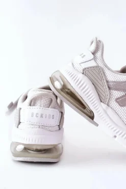 New Dziecięce Sportowe Buty Na Rzep ABCKIDS Biało-Srebrne Dzieci Dziewczęce|Chłopięce