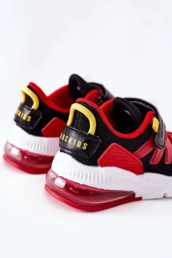 Dziecięce Sportowe Buty Na Rzep ABCKIDS Czarno-Czerwone Dzieci Chłopięce