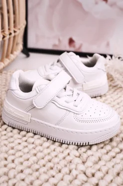 Best Dziecięce Sportowe Buty Na Rzep Białe Airy Dzieci Dziewczęce