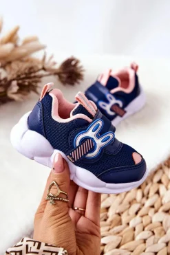 Online BEFADO Dziecięce Sportowe Buty Na Rzep 516P090 Granatowo-Różowe