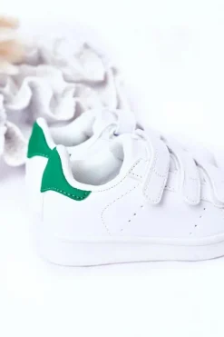 Chłopięce|Dziewczęce>Boto Dziecięce Sportowe Buty Na Rzepy Biało-Zielone Fifi