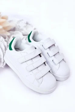 Chłopięce|Dziewczęce></noscript>Boto Dziecięce Sportowe Buty Na Rzepy Biało-Zielone Fifi