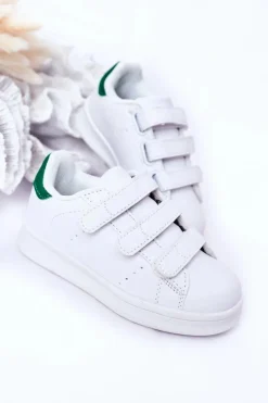 Chłopięce|Dziewczęce></noscript>Boto Dziecięce Sportowe Buty Na Rzepy Biało-Zielone Fifi
