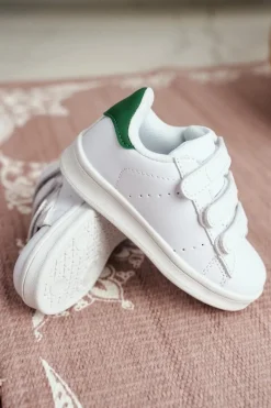 Chłopięce|Dziewczęce></noscript>Boto Dziecięce Sportowe Buty Na Rzepy Biało-Zielone Fifi