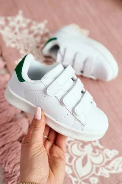 Chłopięce|Dziewczęce></noscript>Boto Dziecięce Sportowe Buty Na Rzepy Biało-Zielone Fifi