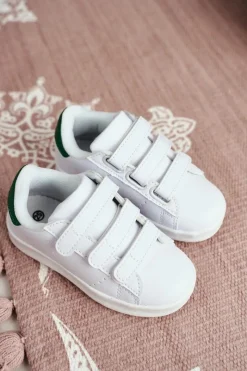 Chłopięce|Dziewczęce></noscript>Boto Dziecięce Sportowe Buty Na Rzepy Biało-Zielone Fifi