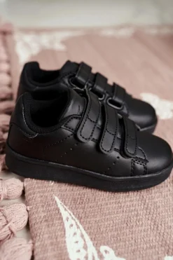 Outlet Boto Dziecięce Sportowe Buty Na Rzepy Czarne Fifi