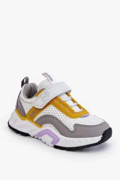 Online Big Star Shoes Dziecięce Sportowe Buty Na Rzep Big Star JJ374257 Biało-Żółte Wielokolorowy