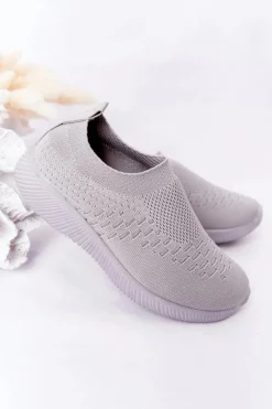 Discount Dziecięce Sportowe Buty Slip-On Szare School Trip Dzieci Dziewczęce